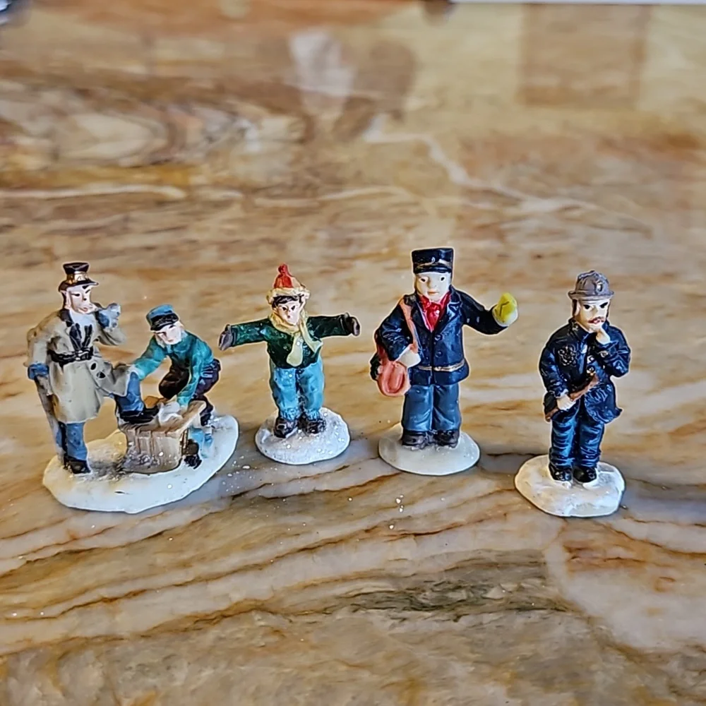 Miniature people for winter village